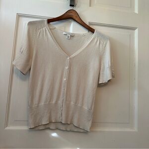 Banana Republic Cream Silk Cashmere Knit cardigan sweater med.